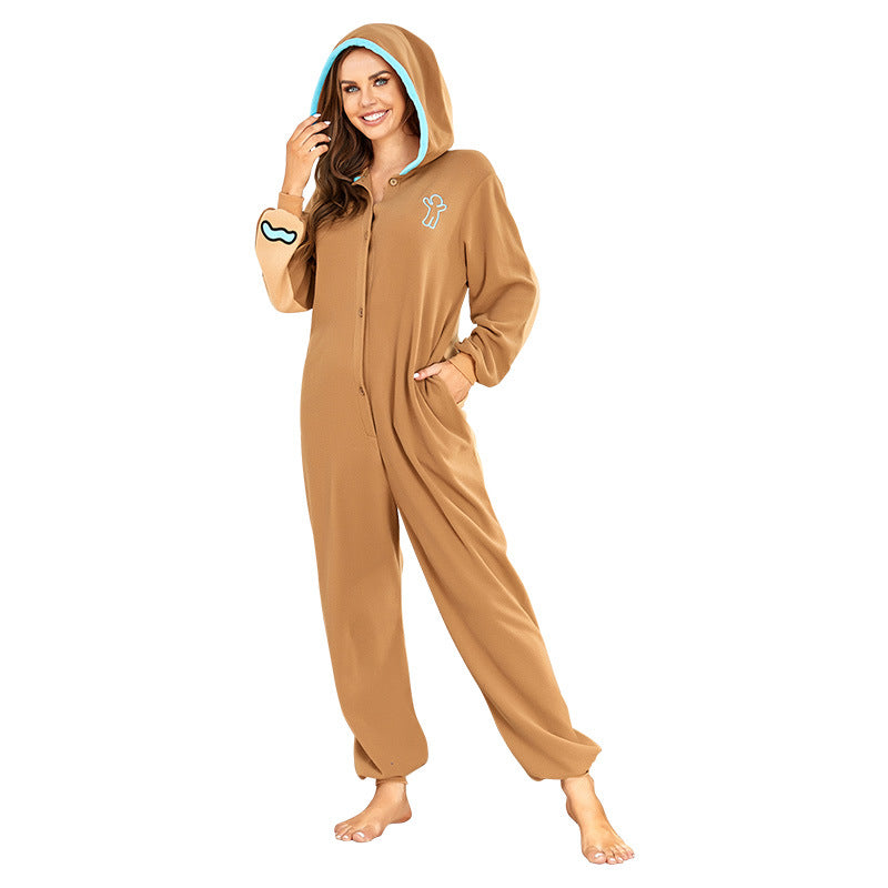 Free Shipping and Ruturns COSANIMAL's Gingerbread Man Kigurumi For Christmas and New Year